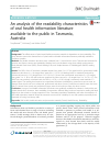 Scholarly article on topic 'An analysis of the readability characteristics of oral health information literature available to the public in Tasmania, Australia'