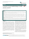 Scholarly article on topic 'Concepts of social epidemiology in health services research'