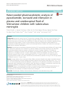 Scholarly article on topic 'Naïve-pooled pharmacokinetic analysis of pyrazinamide, isoniazid and rifampicin in plasma and cerebrospinal fluid of Vietnamese children with tuberculous meningitis'