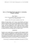 Scholarly article on topic 'Survey of Knowledge Based Approaches to Automating Program Formation'