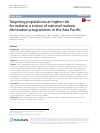 Scholarly article on topic 'Targeting populations at higher risk for malaria: a survey of national malaria elimination programmes in the Asia Pacific'