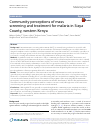 Scholarly article on topic 'Community perceptions of mass screening and treatment for malaria in Siaya County, western Kenya'