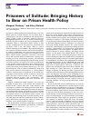 Scholarly article on topic 'Prisoners of Solitude: Bringing History to Bear on Prison Health Policy'