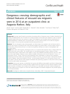 Scholarly article on topic 'Dangerous crossing: demographic and clinical features of rescued sea migrants seen in 2014 at an outpatient clinic at Augusta Harbor, Italy'