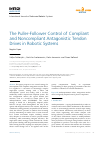Scholarly article on topic 'The Puller-Follower Control of Compliant and Noncompliant Antagonistic Tendon Drives in Robotic Systems'