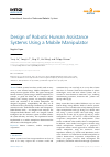 Scholarly article on topic 'Design of Robotic Human Assistance Systems Using a Mobile Manipulator'