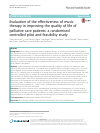 Scholarly article on topic 'Evaluation of the effectiveness of music therapy in improving the quality of life of palliative care patients: a randomised controlled pilot and feasibility study'