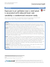 Scholarly article on topic 'Exposure to air pollution near a steel plant is associated with reduced heart rate variability: a randomised crossover study'
