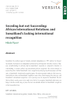 Scholarly article on topic 'Seceding but not Succeeding: African International Relations and Somaliland’s lacking international recognition'