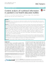 Scholarly article on topic 'Content analysis of nutritional information in paediatric oral health education leaflets'