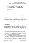 Scholarly article on topic 'Referencing Patterns at the International Criminal Court'