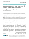 Scholarly article on topic 'Neurocognitive profile in major depressive disorders: relationship to symptom level and subjective memory complaints'