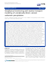 Scholarly article on topic 'Geophysical monitoring and reactive transport modeling of ureolytically-driven calcium carbonate precipitation'