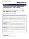Scholarly article on topic 'A cluster randomized trial of standard quality improvement versus patient-centered interventions to enhance depression care for African Americans in the primary care setting: study protocol NCT00243425'