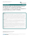 Scholarly article on topic 'Conceptual models for Mental Distress among HIV-infected and uninfected individuals: A contribution to clinical practice and research in primary-health-care centers in Zambia'