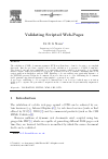 Scholarly article on topic 'Validating Scripted Web-Pages'