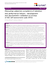 Scholarly article on topic 'Measuring subjective complaints of attention and performance failures - development and psychometric validation in tinnitus of the self-assessment scale APSA'