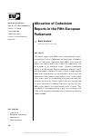Scholarly article on topic 'Allocation of Codecision Reports in the Fifth European Parliament'