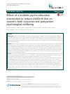 Scholarly article on topic 'Effects of a midwife psycho-education intervention to reduce childbirth fear on women’s birth outcomes and postpartum psychological wellbeing'