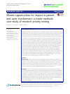 Scholarly article on topic 'Missed opportunities for impact in patient and carer involvement: a mixed methods case study of research priority setting'