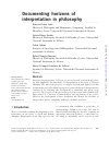 Scholarly article on topic 'Documenting horizons of interpretation in philosophy'