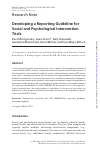 Scholarly article on topic 'Developing a Reporting Guideline for Social and Psychological Intervention Trials'