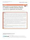 Scholarly article on topic 'Meta-analysis of transcriptomic responses as a means to identify pulmonary disease outcomes for engineered nanomaterials'