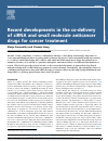Scholarly article on topic 'Recent developments in the co-delivery of siRNA and small molecule anticancer drugs for cancer treatment'