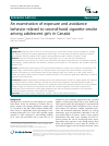 Scholarly article on topic 'An examination of exposure and avoidance behavior related to second-hand cigarette smoke among adolescent girls in Canada'