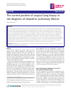 Scholarly article on topic 'The current position of surgical lung biopsy in the diagnosis of idiopathic pulmonary fibrosis'
