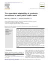 Scholarly article on topic 'The remarkable adaptability of syndromic surveillance to meet public health needs'