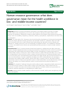 Scholarly article on topic 'Human resource governance: what does governance mean for the health workforce in low- and middle-income countries?'