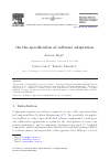 Scholarly article on topic 'On the specification of software adaptation'