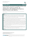 Scholarly article on topic 'Improving the assessment of quality of life in the clinical care of myeloma patients: the development and validation of the Myeloma Patient Outcome Scale (MyPOS)'