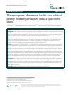 Scholarly article on topic 'The emergence of maternal health as a political priority in Madhya Pradesh, India: a qualitative study'