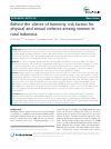 Scholarly article on topic 'Behind the silence of harmony: risk factors for physical and sexual violence among women in rural Indonesia'