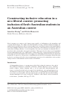 Scholarly article on topic 'Constructing inclusive education in a neo‐liberal context: promoting inclusion of Arab‐Australian students in an Australian context'