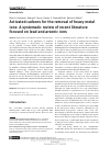 Scholarly article on topic 'Activated carbons for the removal of heavy metal ions: A systematic review of recent literature focused on lead and arsenic ions'