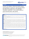 Scholarly article on topic 'Climate for evidence informed health system policymaking in Cameroon and Uganda before and after the introduction of knowledge translation platforms: a structured review of governmental policy documents'