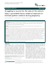 Scholarly article on topic 'Struggling to survive for the sake of the unborn baby: a grounded theory model of exposure to intimate partner violence during pregnancy'