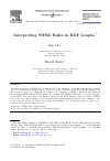 Scholarly article on topic 'Interpreting SWRL Rules in RDF Graphs'