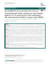 Scholarly article on topic 'Social differences associated with the use of psychotropic drugs among men and women aged 65 to 74 years living in the community: the international mobility in aging study (IMIAS)'