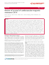 Scholarly article on topic 'Review of journal of cardiovascular magnetic resonance 2010'