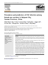 Scholarly article on topic 'Prevalence and predictors of HIV infection among female sex workers in Kaiyuan City, Yunnan Province, China'