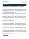 Scholarly article on topic 'Bridging the gap between health and justice'