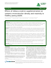 Scholarly article on topic 'Effects of dietary creatine supplementation on systemic microvascular density and reactivity in healthy young adults'