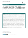 Scholarly article on topic 'The Working After Cancer Study (WACS): a population-based study of middle-aged workers diagnosed with colorectal cancer and their return to work experiences'