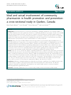 Scholarly article on topic 'Ideal and actual involvement of community pharmacists in health promotion and prevention: a cross-sectional study in Quebec, Canada'