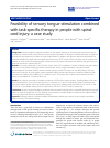 Scholarly article on topic 'Feasibility of sensory tongue stimulation combined with task-specific therapy in people with spinal cord injury: a case study'