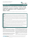 Scholarly article on topic 'Suboptimal care and maternal mortality among foreign-born women in Sweden: maternal death audit with application of the ‘migration three delays’ model'